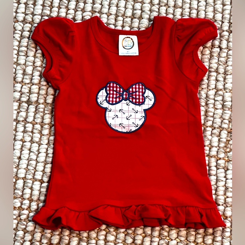 Embroidered Minnie Disney Knit Tee 4T
